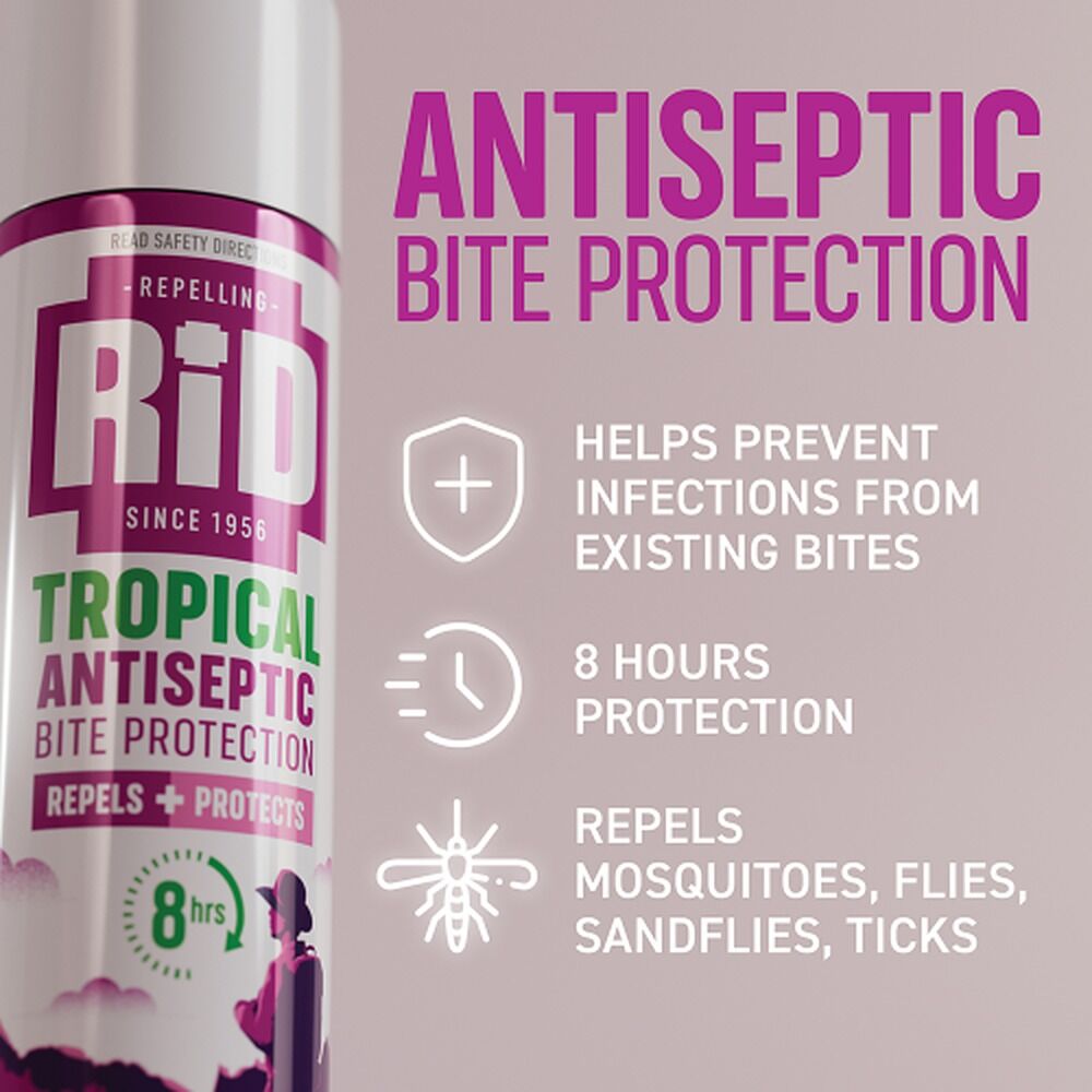 RID Tropical Antiseptic Bite Protection Aerosol 150g