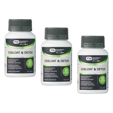 Pharmacy Health Plus Debloat & Detox 60 Tablets Pack of 3