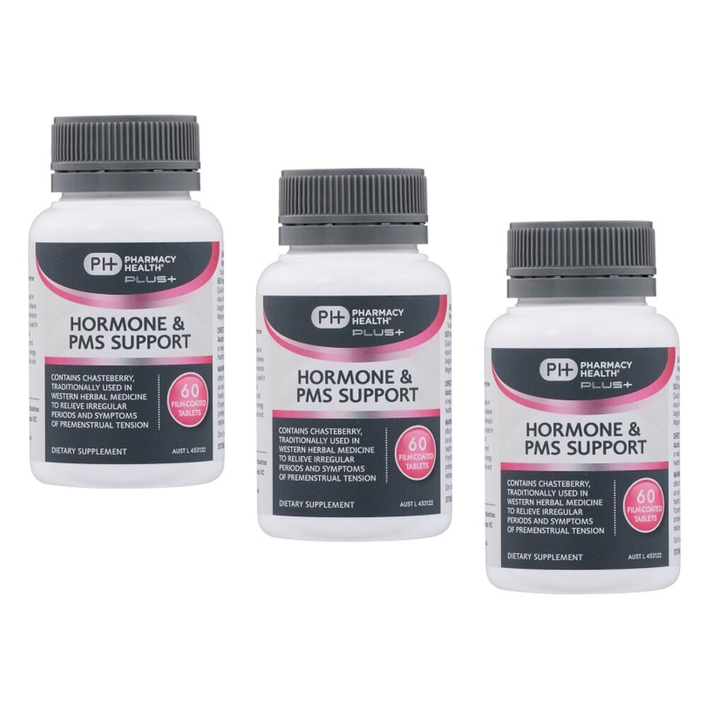 Pharmacy Health Plus Hormone & PMS Support 60 Tablets Pack of 3