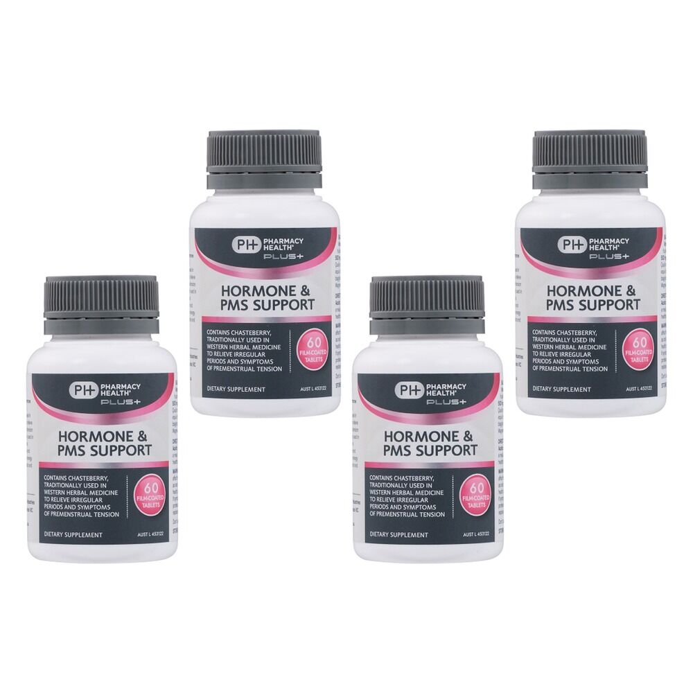 Pharmacy Health Plus Hormone & PMS Support 60 Tablets Pack of 4