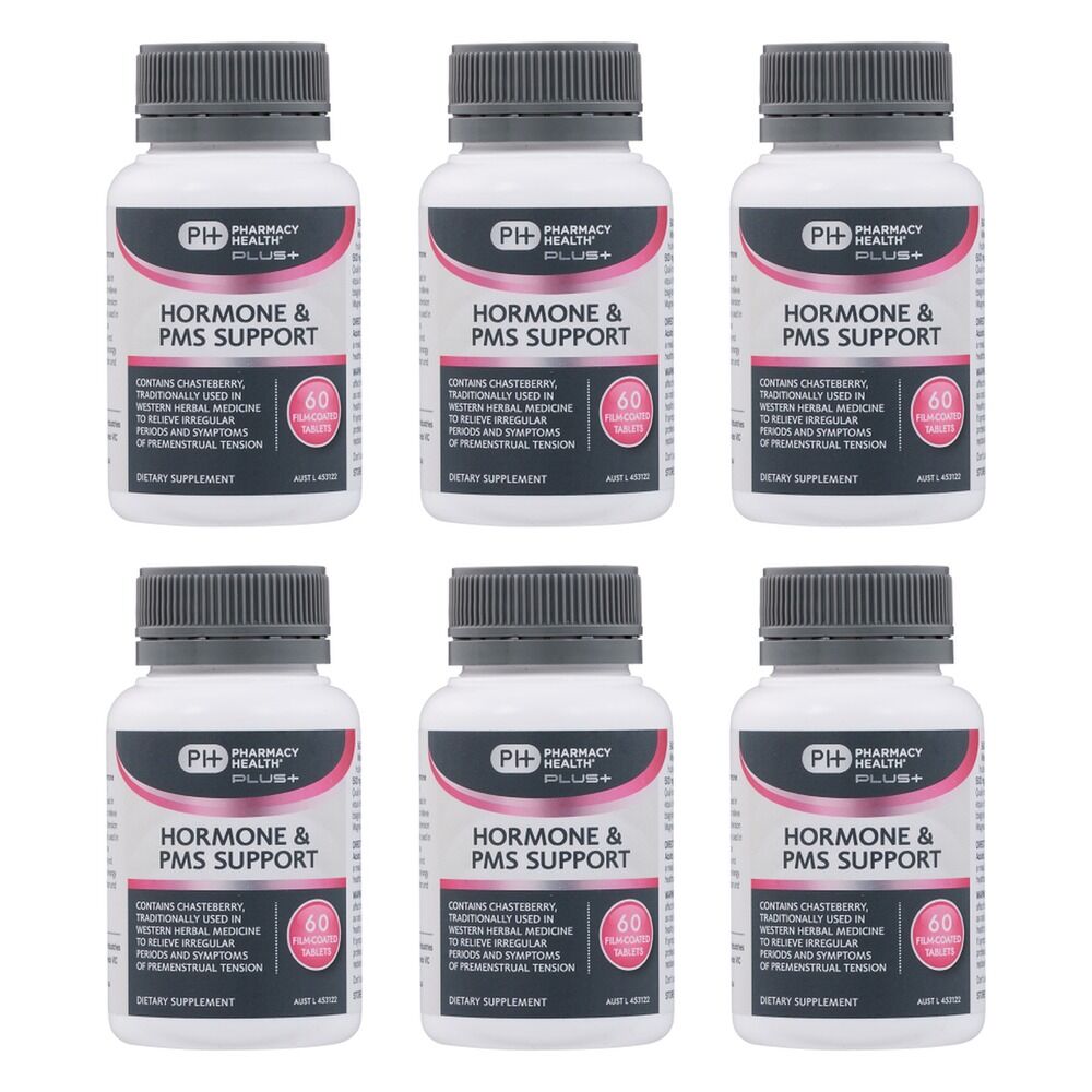 Pharmacy Health Plus Hormone & PMS Support 60 Tablets Pack of 6