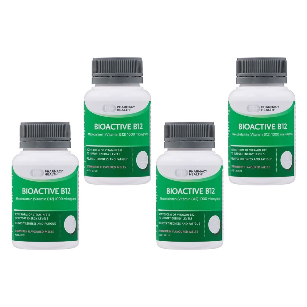 Pharmacy Health Vitamin B12 Strawberry Melts Pack of 4
