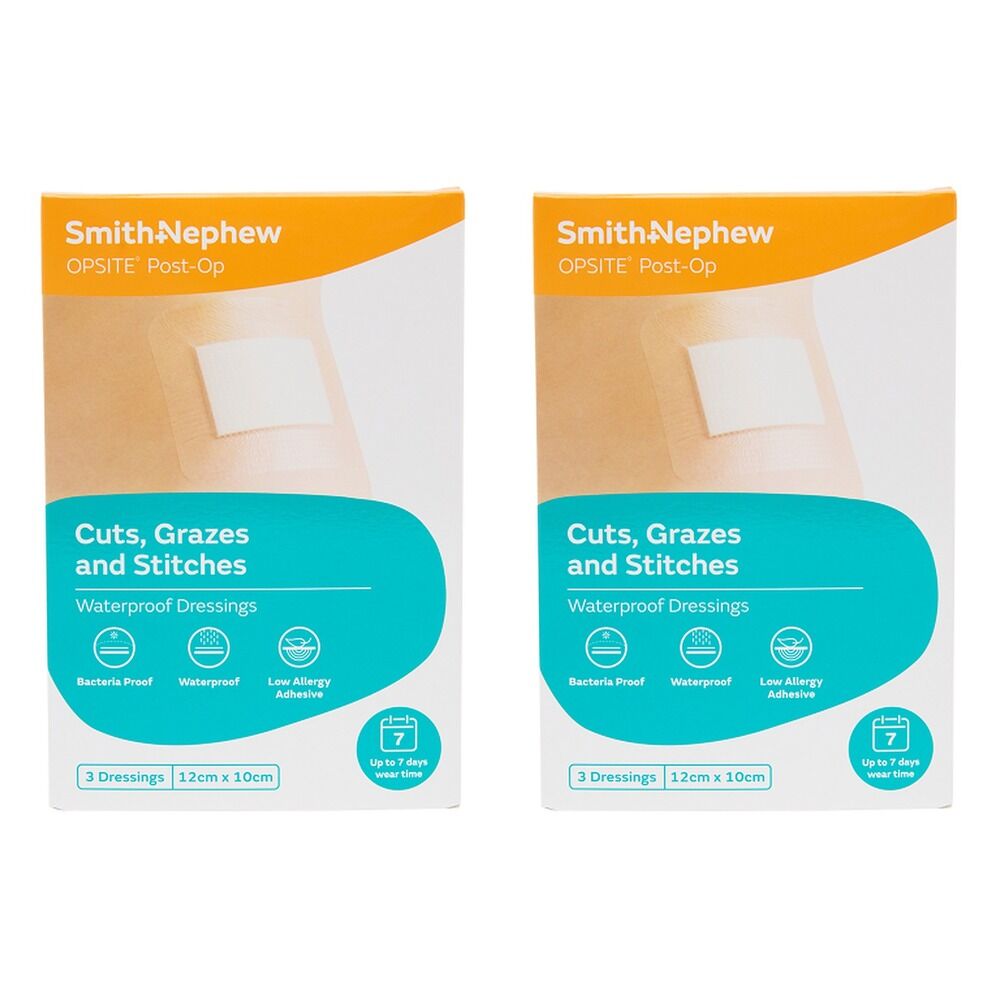 Opsite Post-Op Waterproof Dressing 12cm x 10cm 3 Pack Bundle of 2