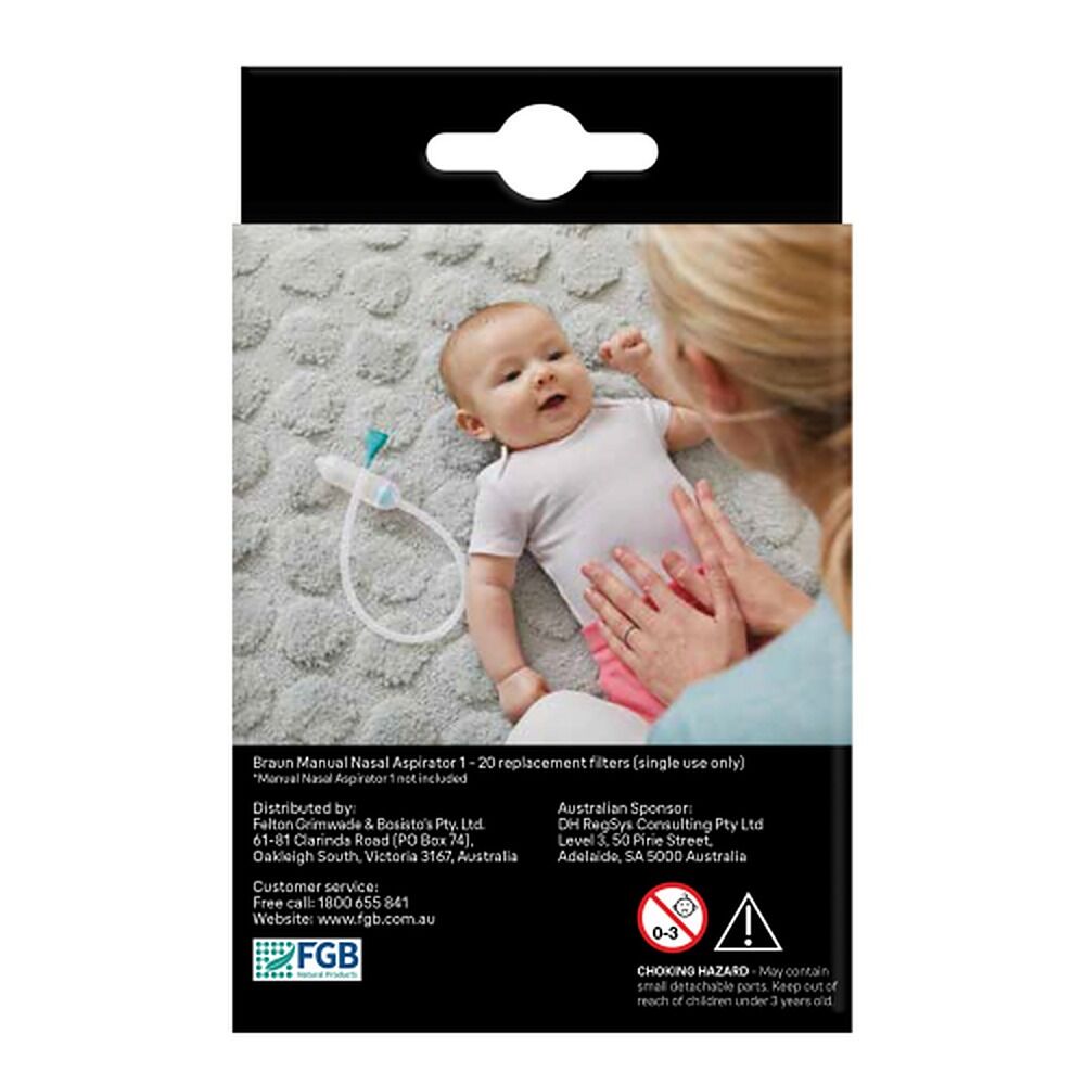 Braun Manual Nasal Aspirator Filters, Pack of 20 x 6
