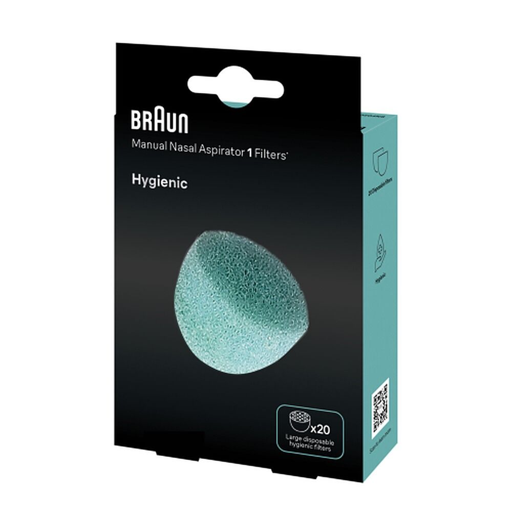 Braun Manual Nasal Aspirator Filters, Pack of 20 x 6