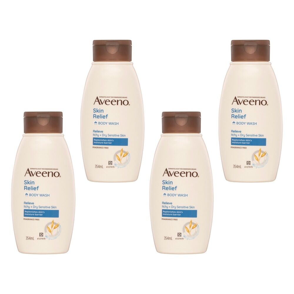 Aveeno Skin Relief Moisturising Body Wash 354mL Pack of 4