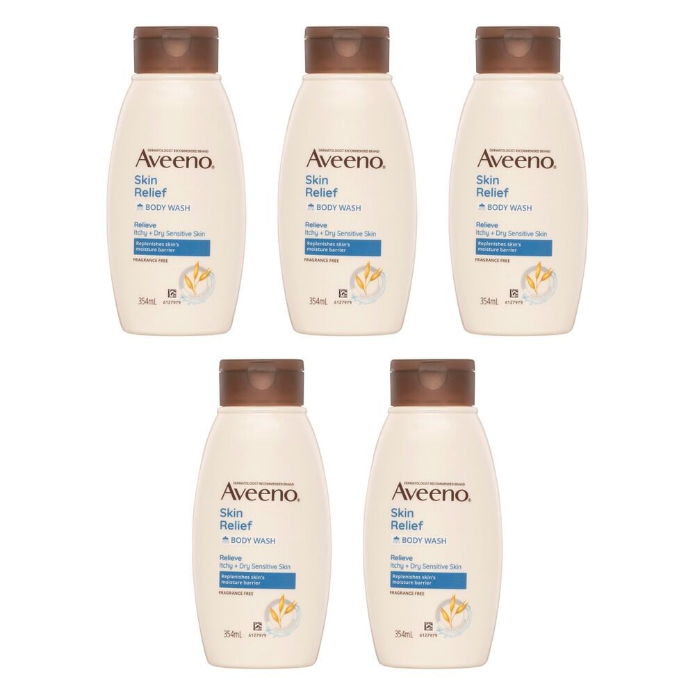Aveeno Skin Relief Moisturising Body Wash 354mL Pack of 5