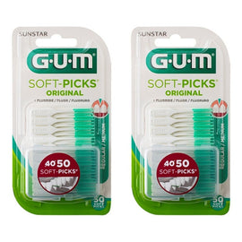 G.U.M Soft Picks Regular Fluoride 50 Pack x 6 Bundle of 2