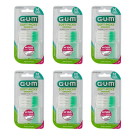 G.U.M Soft Picks Regular Fluoride 100 Pack x 6 Bundle of 6