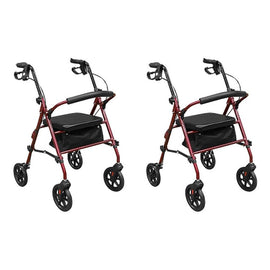 Making Life Easy Rollator 8 Height Adjustable Burgundy Pack of 2