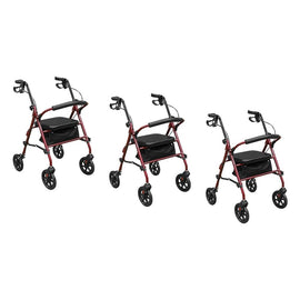 Making Life Easy Rollator 8 Height Adjustable Burgundy Pack of 3