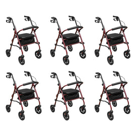Making Life Easy Rollator 8 Height Adjustable Burgundy Pack of 6