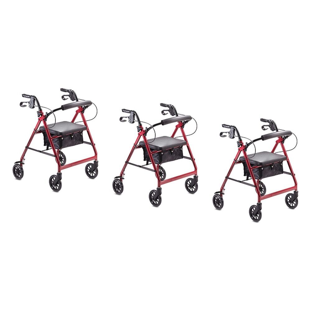 Making Life Easy Rollator 6 Burgundy Pack of 3