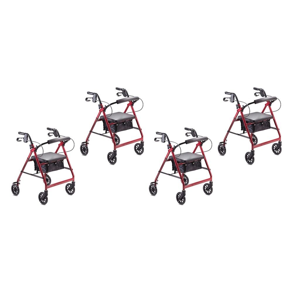 Making Life Easy Rollator 6 Burgundy Pack of 4