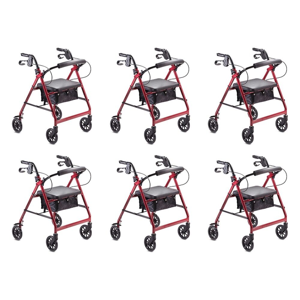 Making Life Easy Rollator 6 Burgundy Pack of 6