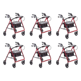 Making Life Easy Rollator 6 Burgundy Pack of 6