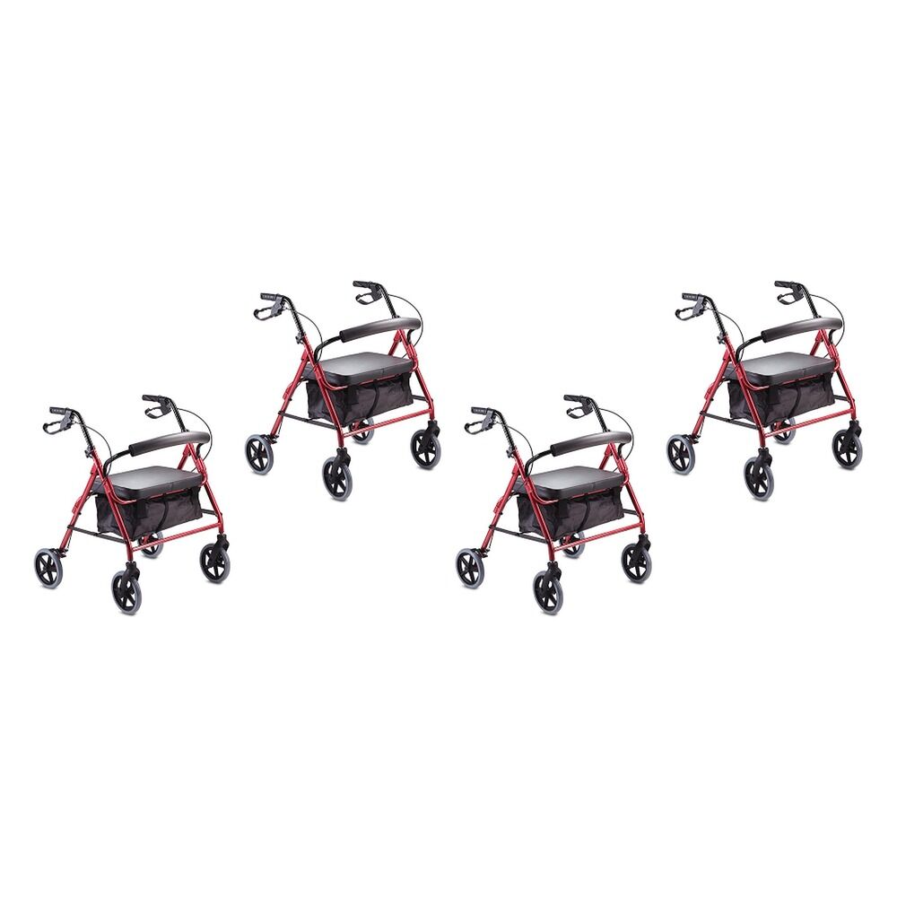 Making Life Easy Rollator 8 Heavy Duty Burgundy Pack of 4