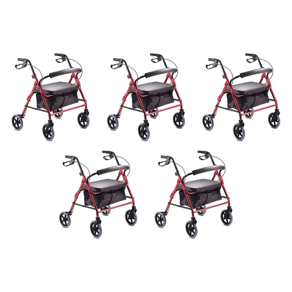 Making Life Easy Rollator 8 Heavy Duty Burgundy Pack of 5
