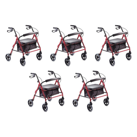 Making Life Easy Rollator 8 Heavy Duty Burgundy Pack of 5