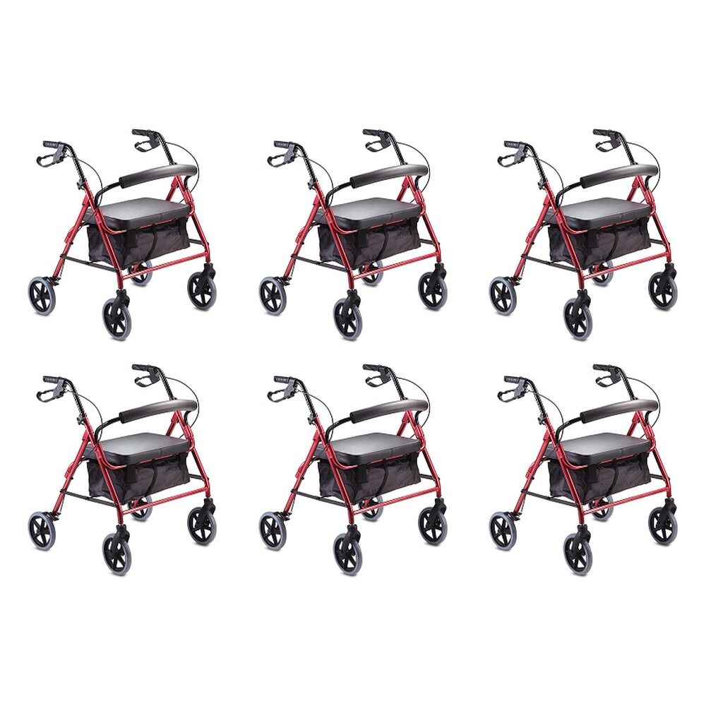 Making Life Easy Rollator 8 Heavy Duty Burgundy Pack of 6
