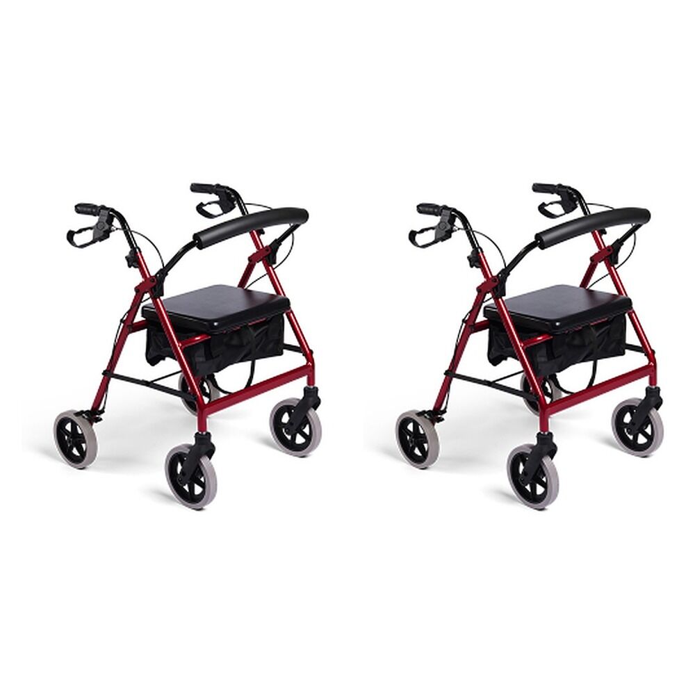 Making Life Easy Rollator 8 Fixed Frame Burgundy Pack of 2