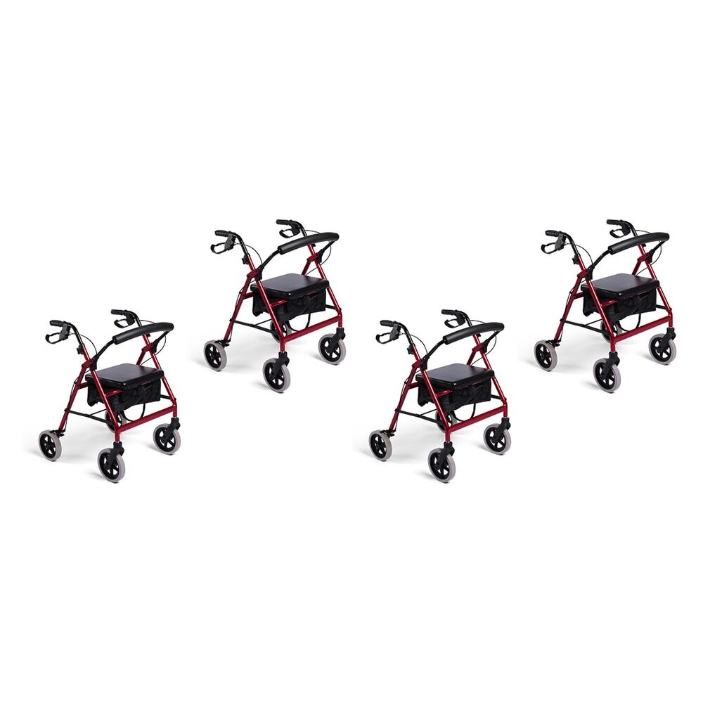 Making Life Easy Rollator 8 Fixed Frame Burgundy Pack of 4