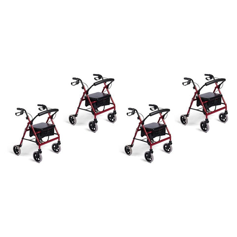 Making Life Easy Rollator 8 Fixed Frame Burgundy Pack of 4