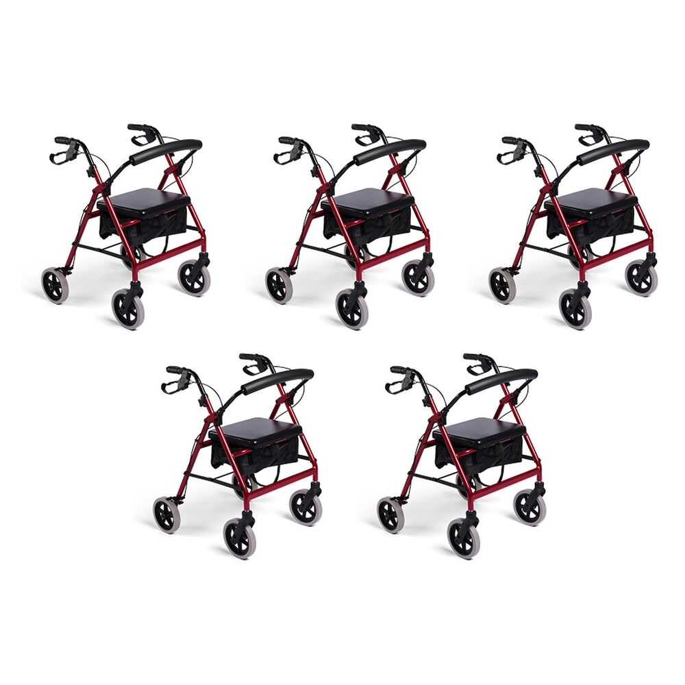 Making Life Easy Rollator 8 Fixed Frame Burgundy Pack of 5