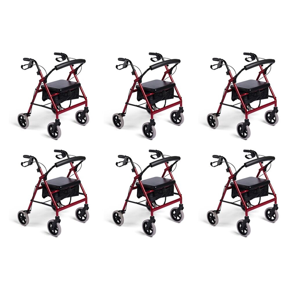 Making Life Easy Rollator 8 Fixed Frame Burgundy Pack of 6