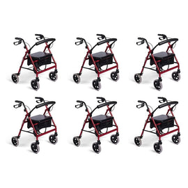 Making Life Easy Rollator 8 Fixed Frame Burgundy Pack of 6