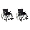 Making Life Easy Wheelchair Aluminium Self Propelled Silver Pack of 2