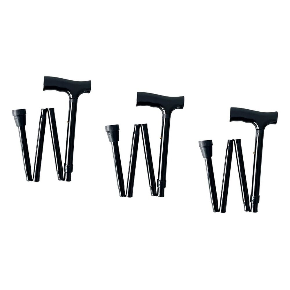 Making Life Easy Folding Walking Cane Black Pack of 3