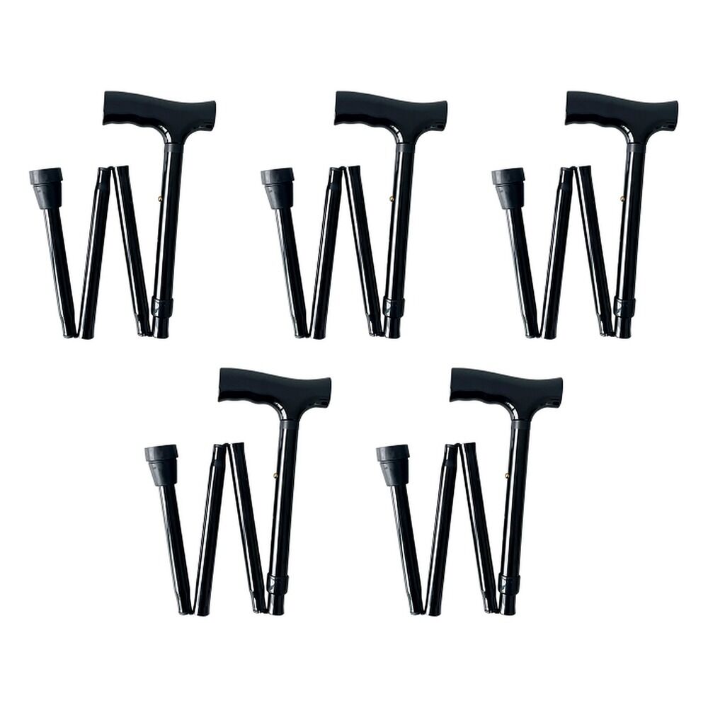 Making Life Easy Folding Walking Cane Black Pack of 5