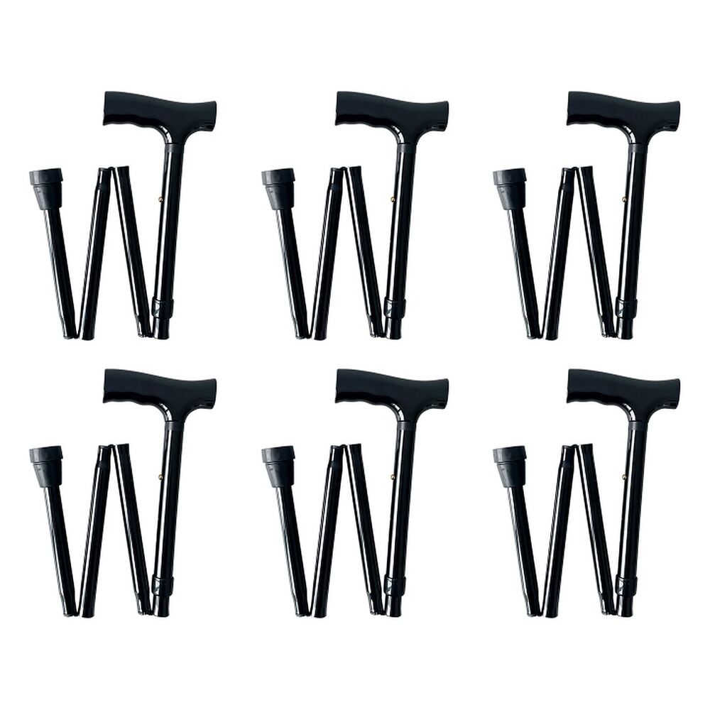 Making Life Easy Folding Walking Cane Black Pack of 6