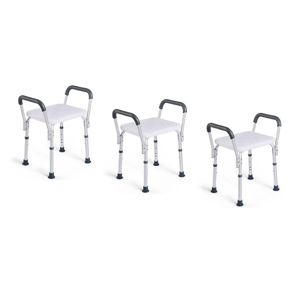 Making Life Easy Shower Stool Aluminium Armrest Pack of 3