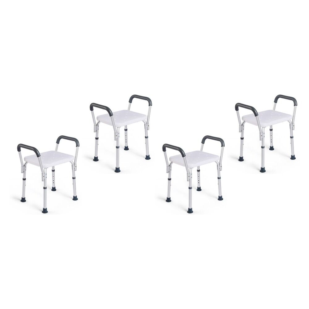 Making Life Easy Shower Stool Aluminium Armrest Pack of 4