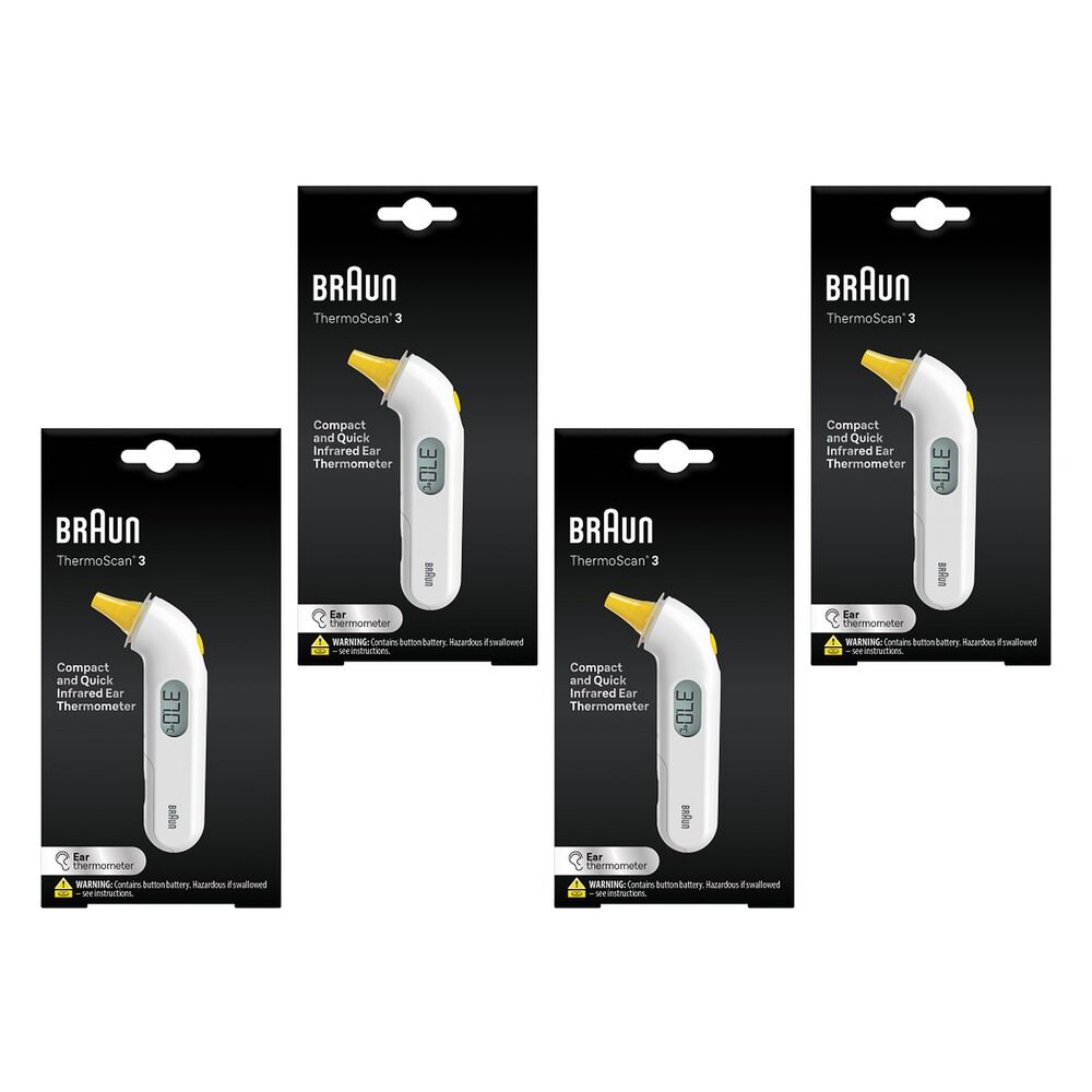 Braun ThermoScan 3 Ear Thermometer Pack of 4