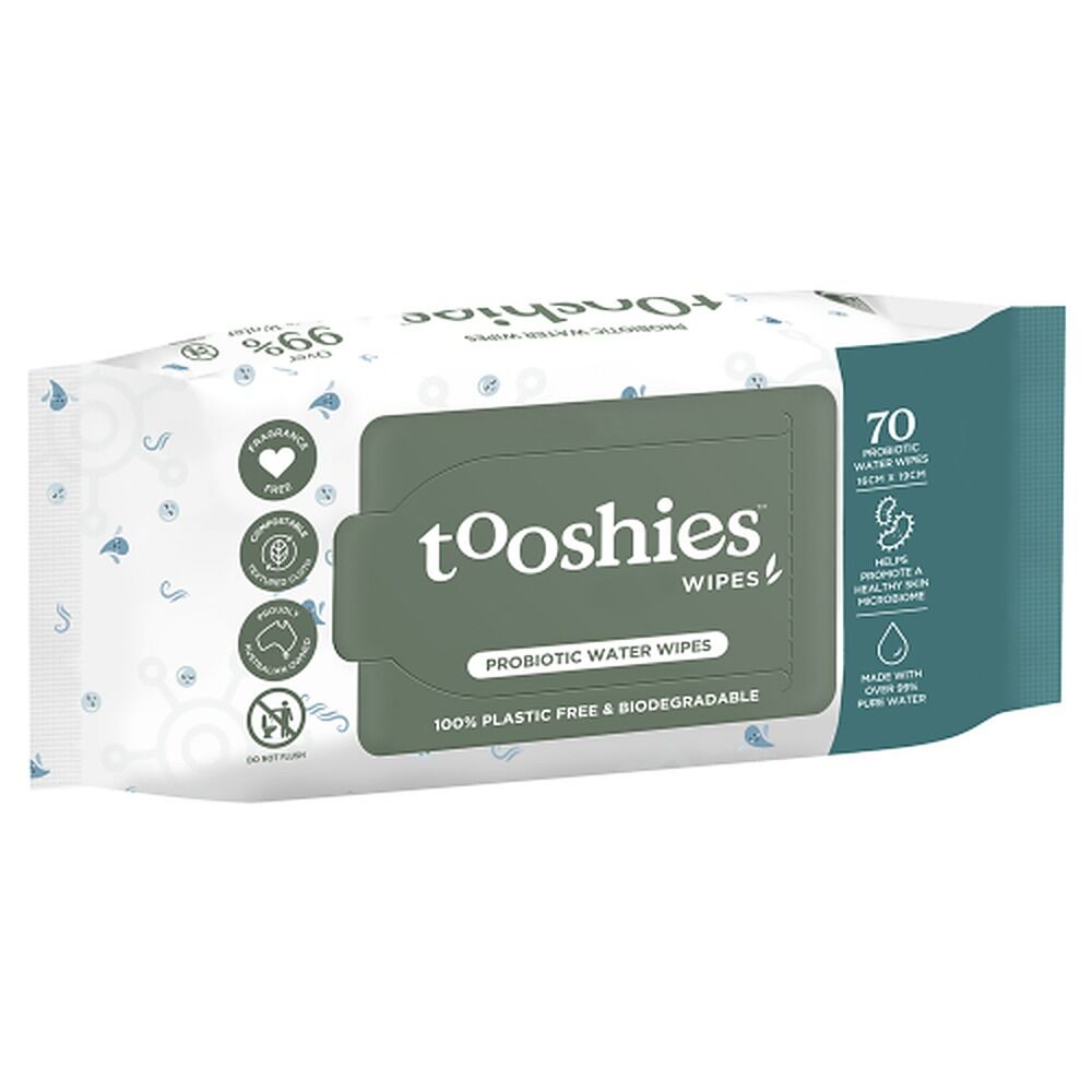 tooshies Eco Probiotic Water Wipes 70 Pack x 8