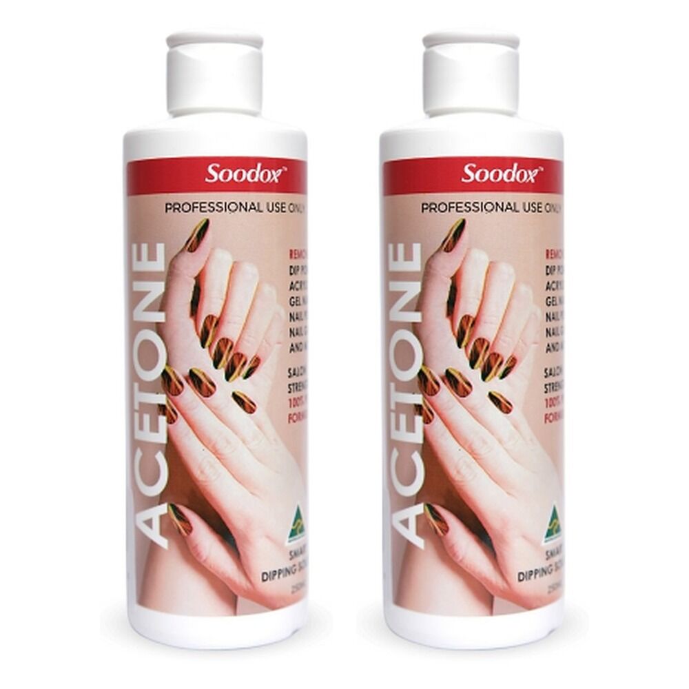 Soodox Nail Polish Remover Acetone 250mL Pack of 2