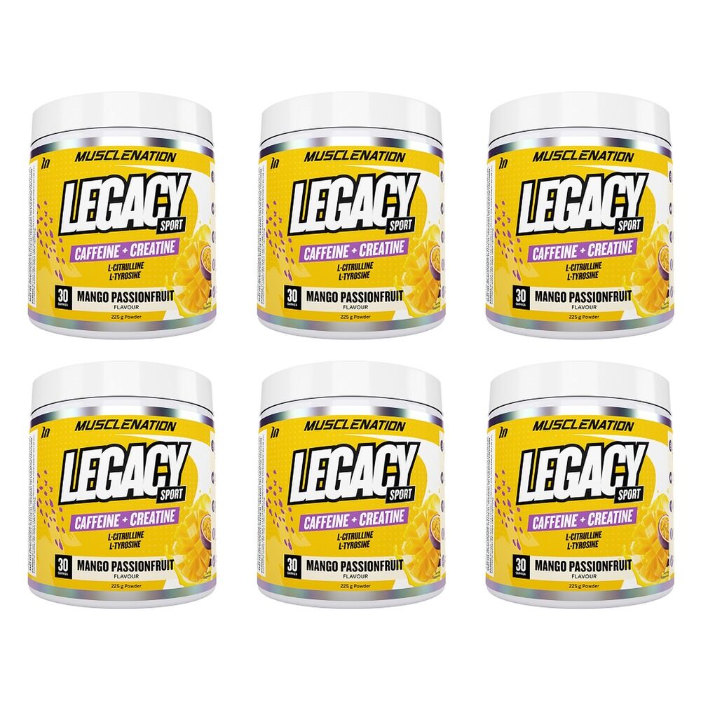 Muscle Nation Legacy Sport Mango Passionfruit 225g x 2 Bundle of 6