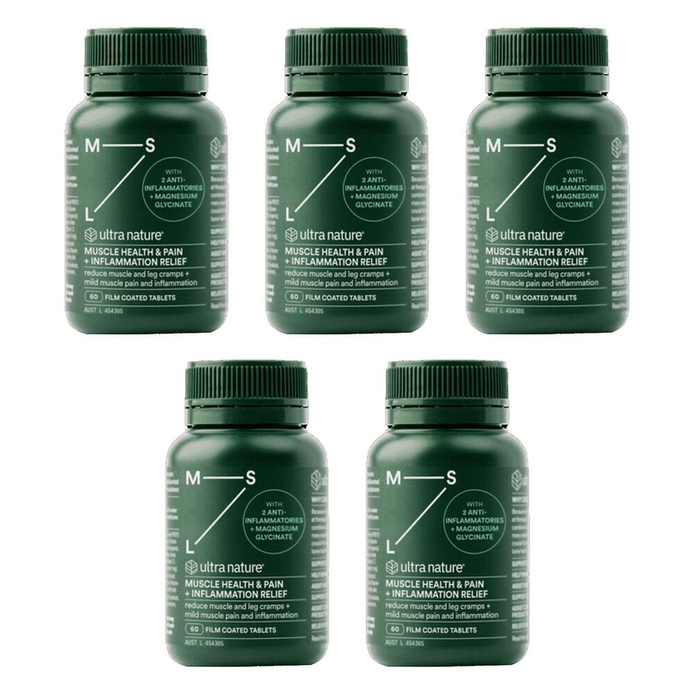 Ultra Nature Muscle Health & Pain + Inflammation Relief 60 Pack of 5