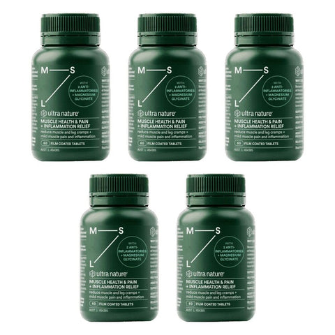 Ultra Nature Muscle Health & Pain + Inflammation Relief 60 Pack of 5