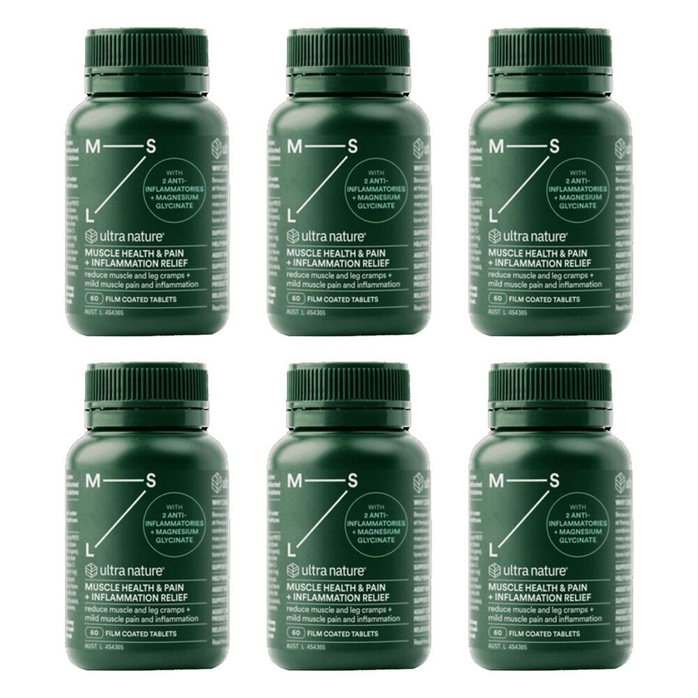 Ultra Nature Muscle Health & Pain + Inflammation Relief 60 Pack of 6