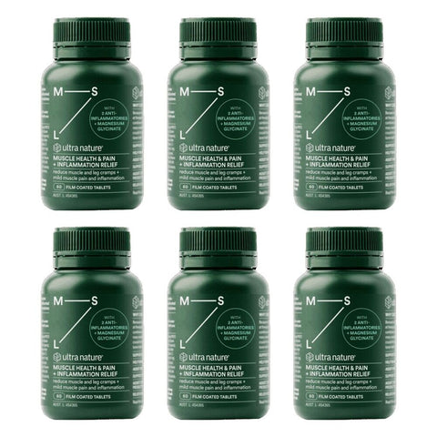 Ultra Nature Muscle Health & Pain + Inflammation Relief 60 Pack of 6