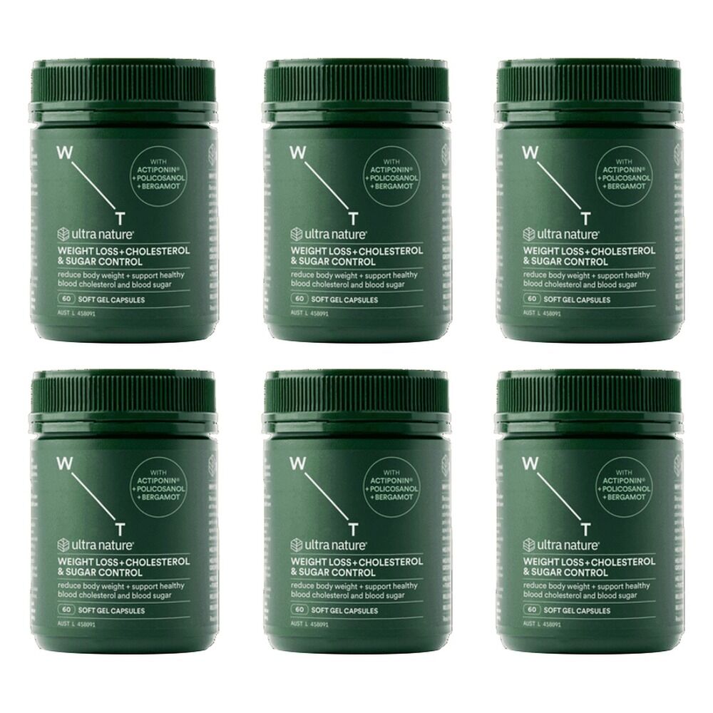 Ultra Nature Weight Loss + Cholesterol & Sugar Control 60 Pack of 6
