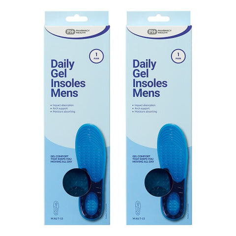 Pharmacy Health Daily Gel Insoles Mens x 4 Bundle of 2