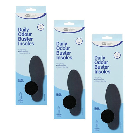 Pharmacy Health Daily Odour Buster Insoles x 6 Bundle of 3