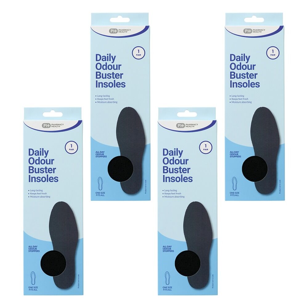 Pharmacy Health Daily Odour Buster Insoles x 6 Bundle of 4