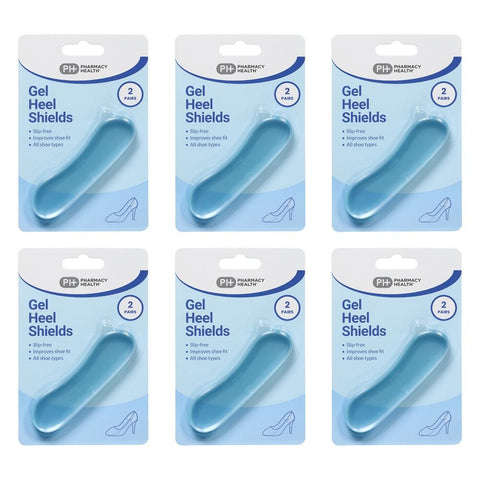 Pharmacy Health Gel Heel Shields 2-Pair x 6 Bundle of 6