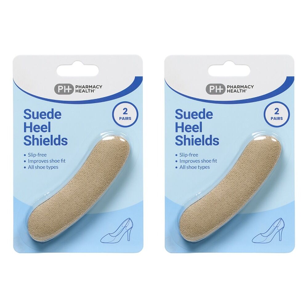 Pharmacy Health Suede Heel Shields 2-Pair x 6 Bundle of 2